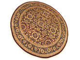 handmade Traditional Agra Tabriz Red Blue Hand Knotted ROUND 100% WOOL area rug 8x8